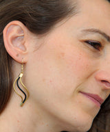 BOUCLES D'OREILLES JACARANDA NOIRES - Açai bijoux or végétal