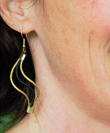 BOUCLES D'OREILLES JACARANDA NOIRES - Açai bijoux or végétal